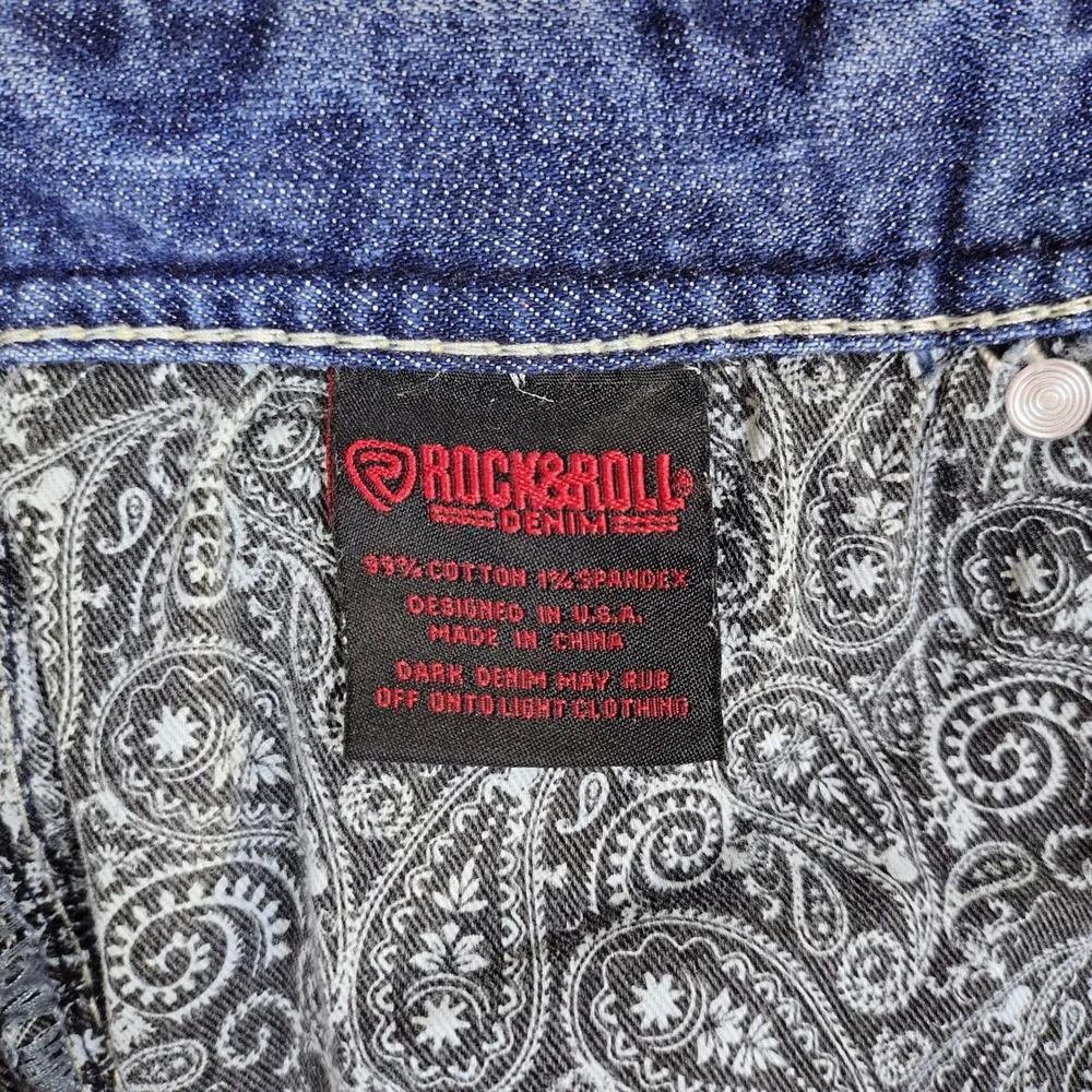 Rock and Roll Denim Revolver Straight Slim Leg Blue Jeans 29x30 Mens